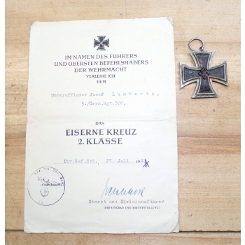 Medal za front wschodni i krzyż żelazny EK 2 z nadaniami